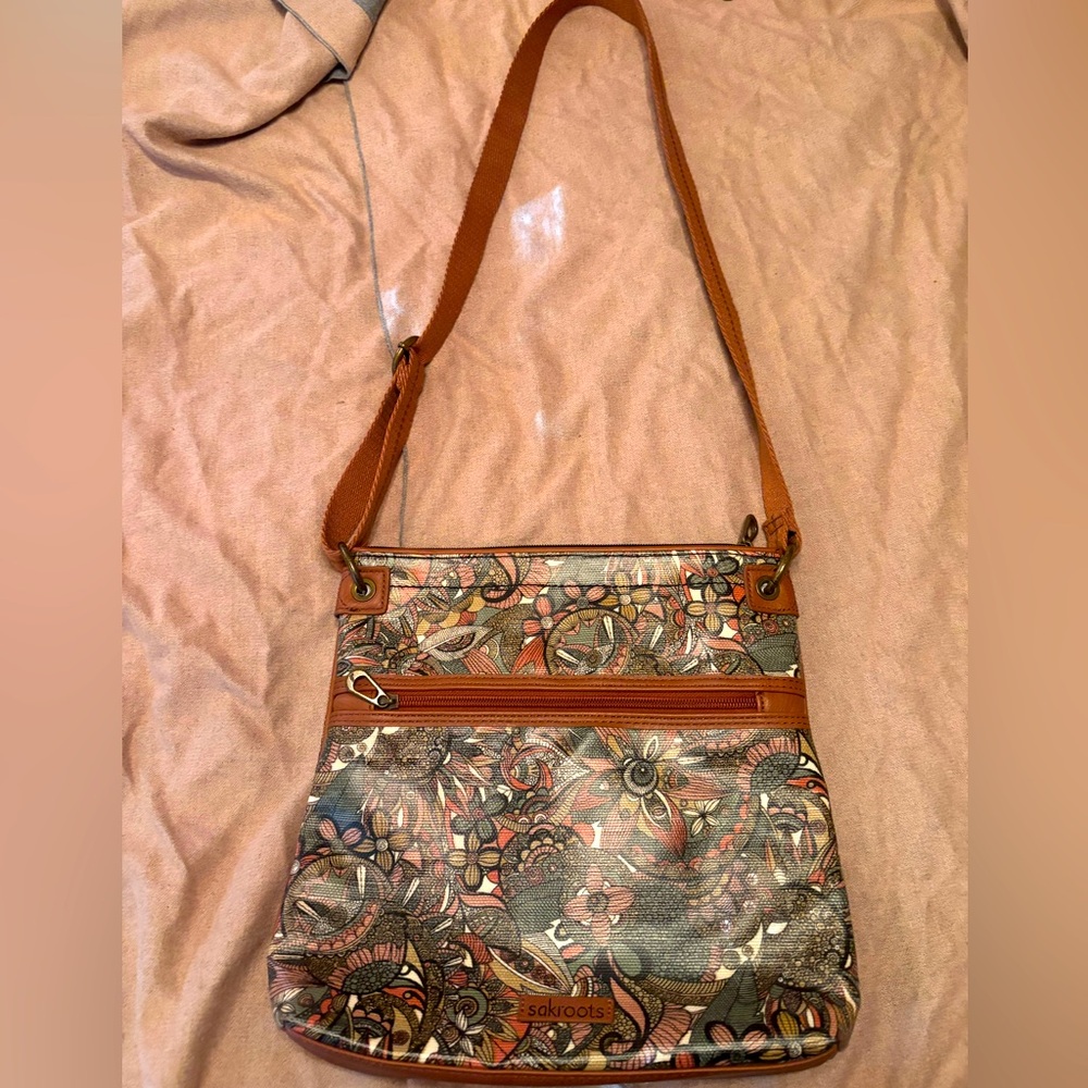 Sakroots crossbody bag coated cotton paisley print
